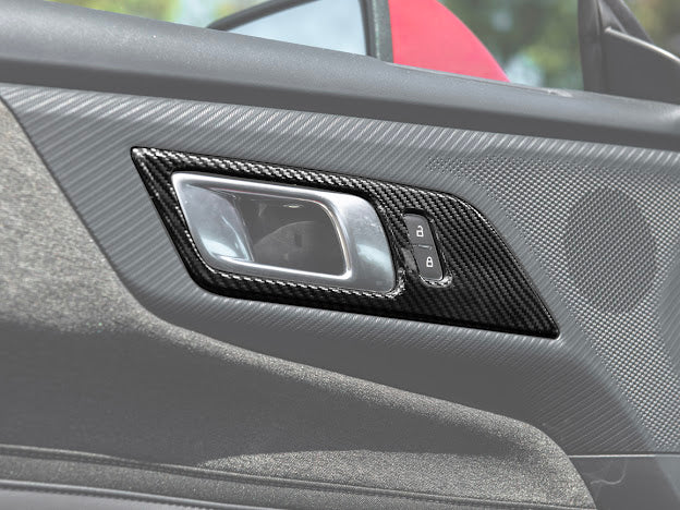 2024-Up Ford Mustang S650 | CARBON FIBER Interior Side Door Handle Panel Cover