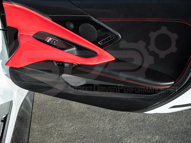 2020-Up Corvette C8 | CARBON FIBER Door Kick Guard Panel Lower Pocket Cover Pair