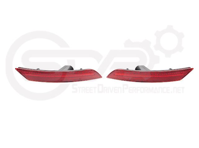 2016-2024 Chevrolet Camaro | Rear Bumper Side Marker Lens w/ Red LED Reflector Light Pair (Clear / Red / Smoke)