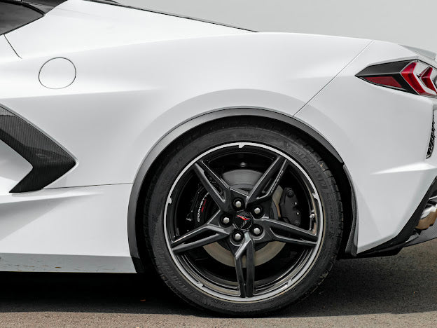 2020+ CHEVROLET CORVETTE C8 | SDP PERFORMANCE PACKAGE MATTE BLACK SIDE WHEEL FENDER FLARE EXTENSIONS PAIR