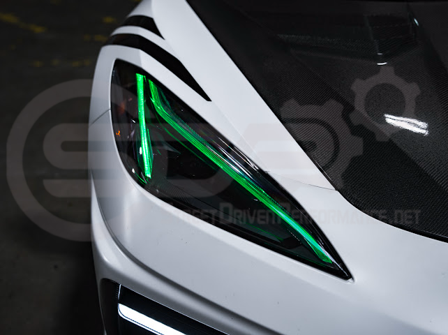 2020-Up Chevrolet Corvette C8 | Custom DRL Conversion Front Headlight Module Set Pair (Amber, Blue, Green, or Red)
