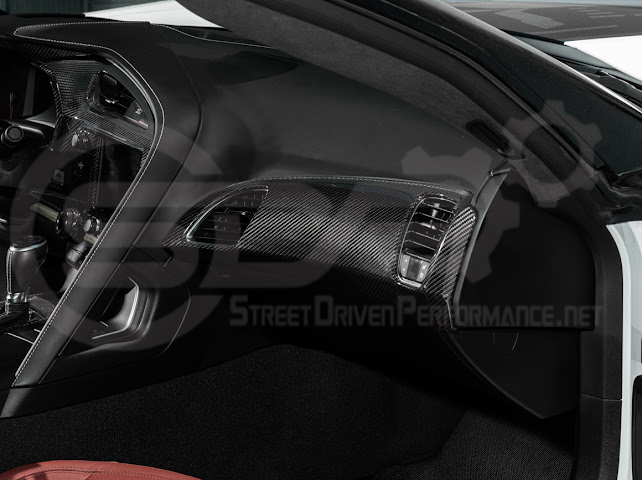 2014-2019 CHEVROLET CORVETTE C7 | DRY CARBON FIBER PASSENGER SIDE DASHBOARD AIR DUCT VENT PANEL COVER