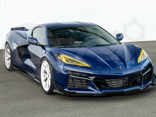2023-UP CORVETTE C8 Z06, E-RAY, ZR1 | Z07 PERFORMANCE PACKAGE CARBON FIBER FRONT BUMPER SIDE CANARDS DRIVE PLANES PAIR