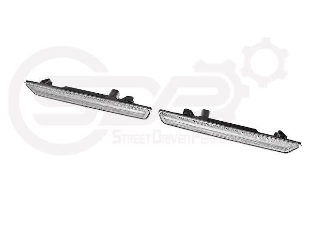 2015-2023 Dodge Challenger | Rear Bumper Side Marker Lens w/ Red LED Reflector Light Pair (Clear / Red / Smoke)