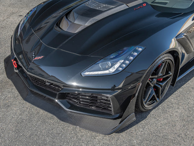 2019 CHEVROLET CORVETTE C7 ZR1 CARBON FIBER FRONT SPLITTER SIDE WINGLET EXTENSIONS (PAIR)