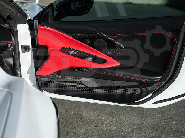 2020-Up Corvette C8 | CARBON FIBER Door Kick Guard Panel Lower Pocket Cover Pair
