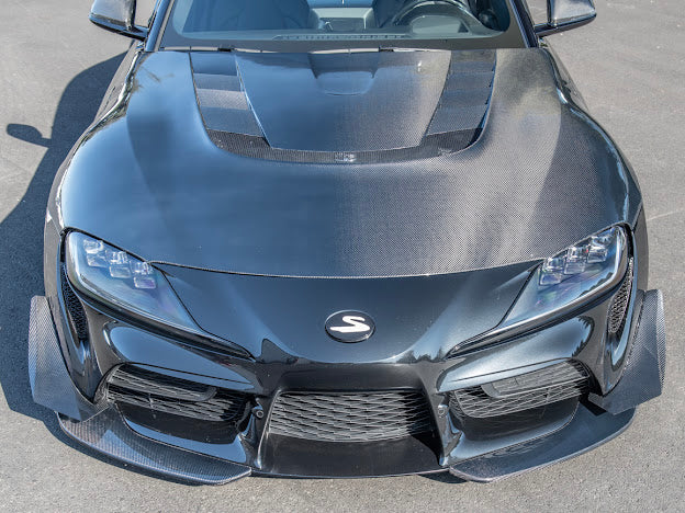 2020-UP TOYOTA SUPRA A91 | CARBON FIBER FRONT SPLITTER LIP GROUND EFFECTS (2 PEICE)