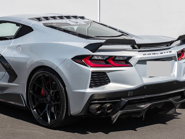 2020+ CHEVROLET CORVETTE C8 COUPE | CARBON FIBER REAR ROOF WING SPOILER VORTEX GENERATORS