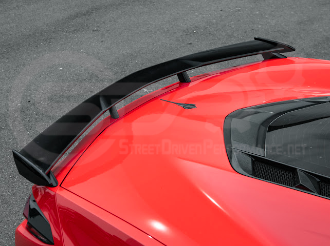 2020-Up Corvette C8 Stingray & Z51 |FaceliftedbRear Trunk High Wing Spoiler (Matte Black or Carbon Flash)