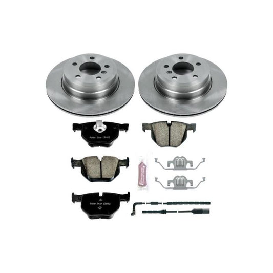 PowerStop rear brake kit for BMW X5 (2007-2015), OE-style brake system with brake pads and rotors in packaging.