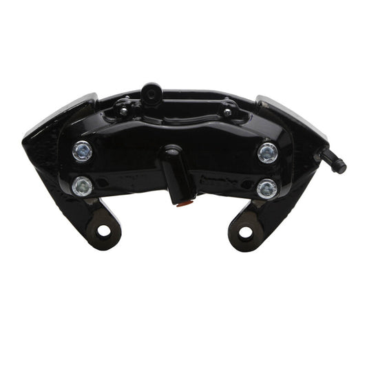 Black powder-coated DFC OE brake caliper for Mercedes-Benz S500 front-left suspension, showing detailed design and branding.