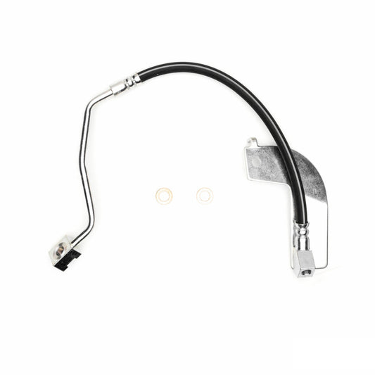DFC Ford Mustang Rear-R brake hose from the Brake Line Kits, showing a close-up of the durable rubber and metal fittings.