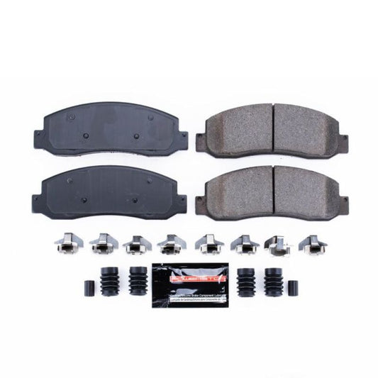 PowerStop Z23 Evolution Sport front brake pads for Ford F-250 Super Duty, performance brake pads with hardware included.