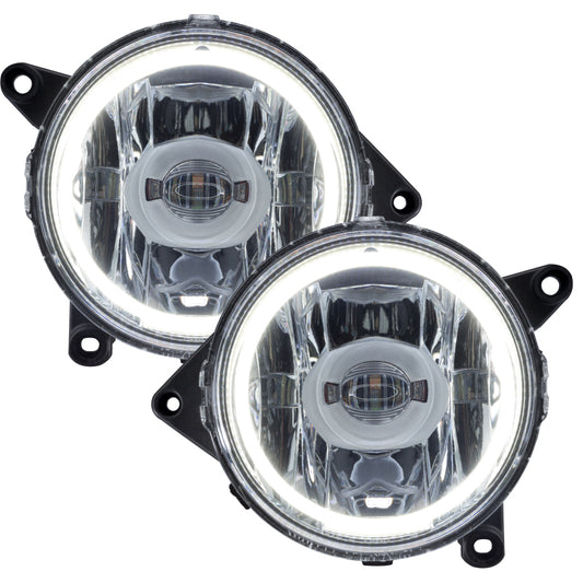 Oracle Ford Mustang GT 2013-2014 LED fog light halo kit with white halos, designed for enhanced visibility and stylish lighting.