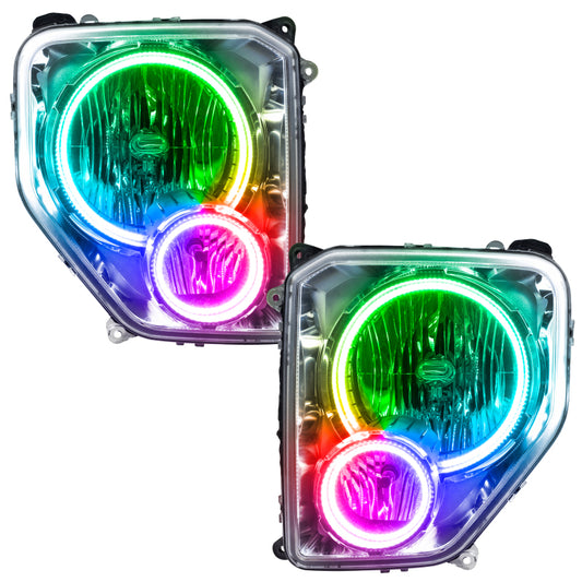 Oracle Lighting Jeep Liberty 2008-2012 ColorSHIFT SMD Headlights without controller, featuring vibrant LED lighting and sleek design.