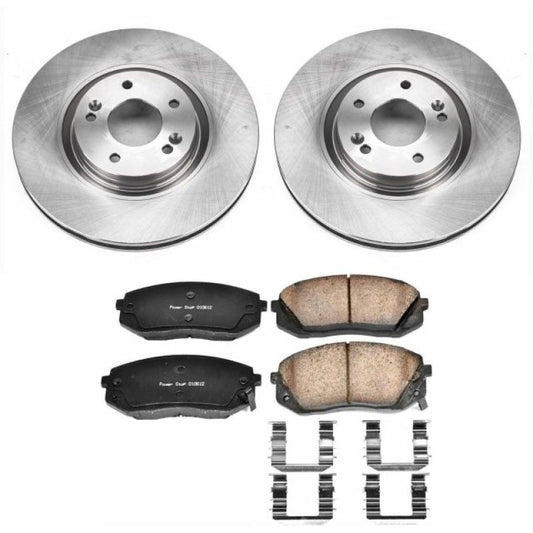 PowerStop front OE brake kit for 2015-2016 Hyundai Sonata, includes brake pads and rotors for reliable stopping power.