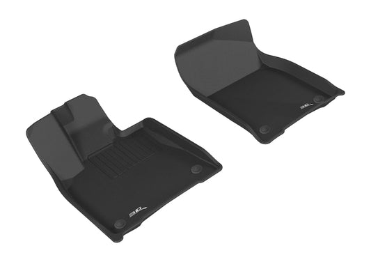 3D MAXpider black rubber floor mat for 2016-2020 Lexus RX and RX Hybrid first row, featuring textured design and waterproof surface.
