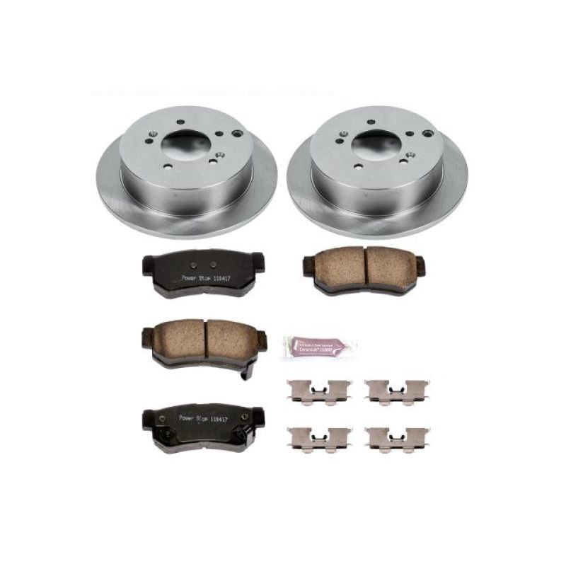 PowerStop rear brake kit for Hyundai Santa Fe 2001-2006, OE style brake components for reliable stopping power.