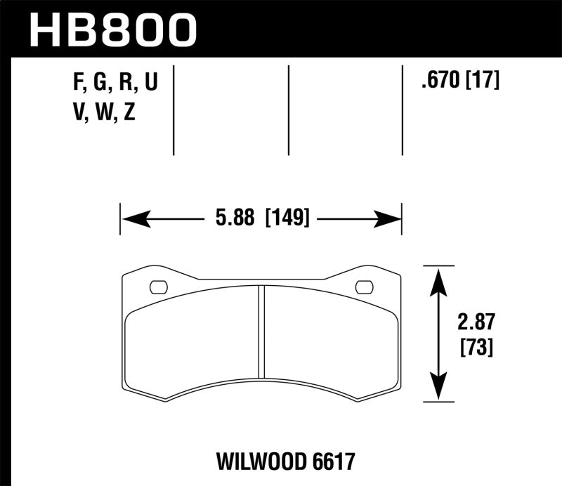 Hawk Performance DTC-50 racing brake pads with black ceramic friction material for high-performance motorsports braking.