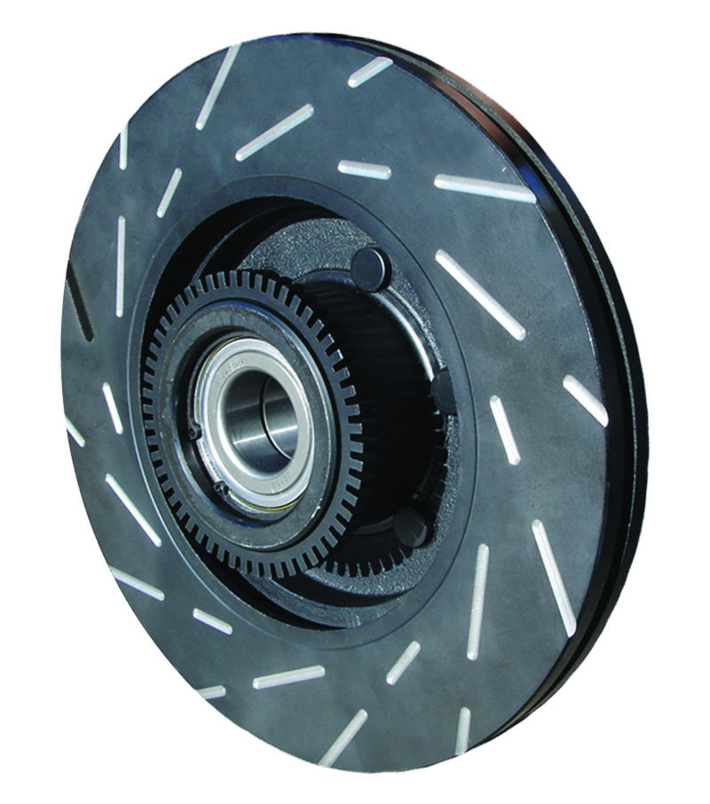 EBC 08-13 Cadillac CTS 3.6 rear slotted brake rotors, 339mm diameter, designed for enhanced stopping power and durability.