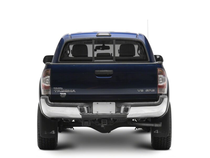 Smoked Raxiom LED third brake light for 2005-2015 Toyota Tacoma, axial series, mounted on vehicle rear.