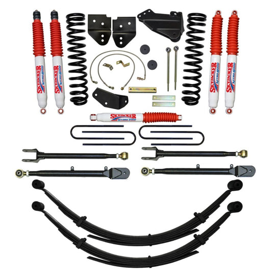 Skyjacker 8.5-inch lift kit for Ford F-350 Super Duty 4WD, with suspension components and installation details visible.