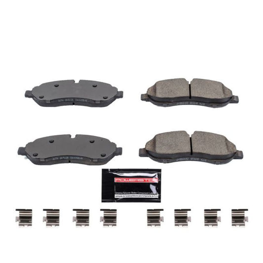 PowerStop Z23 Evolution Sport brake pads with hardware for Ford Transit-150 2015-2019 front brake system, performance brake replacement.