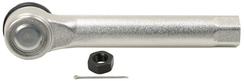 Moog Honda Insight 2000-2006 front right outer tie rod showing metal rod with rubber boot and connecting ball joint.