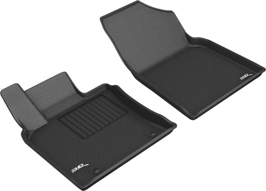 Black 3D MAXpider 2019-2020 Toyota Avalon Kagu first row rubber floor mat showing textured surface and custom fit design