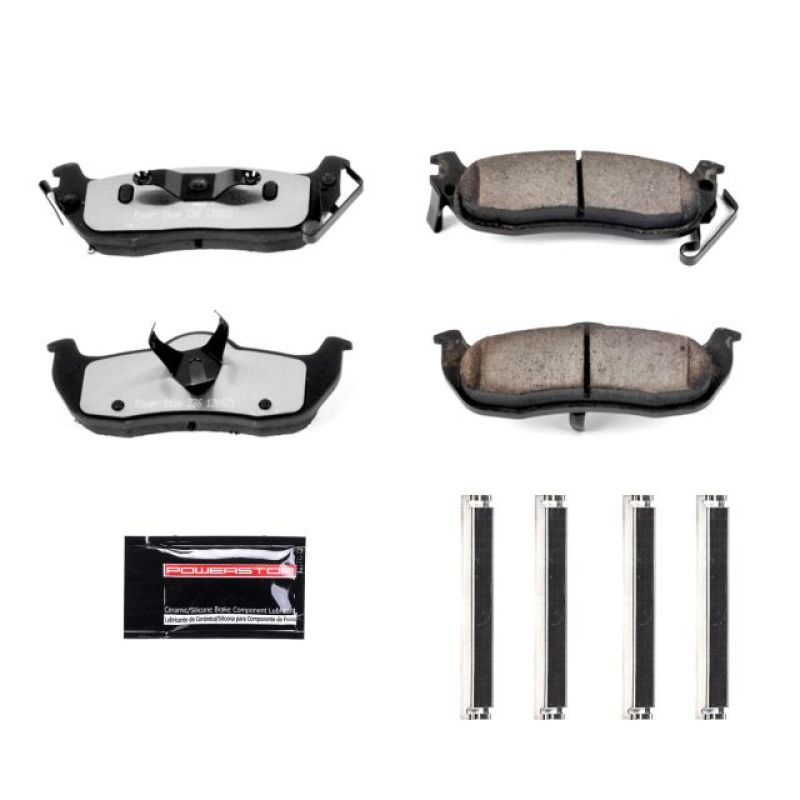 PowerStop Z36 truck and tow rear brake pads with hardware for 2004-2010 Infiniti QX56, designed for performance and durability.