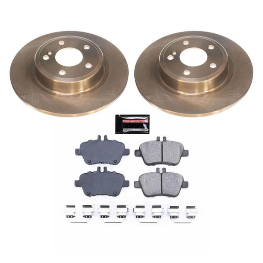 PowerStop OE rear brake kit for 2017-2019 Infiniti QX30, includes brake rotors and pads for reliable stopping power.