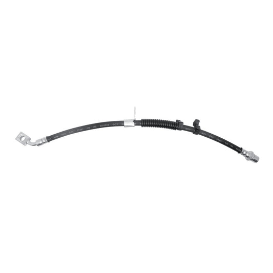 DFC Cadillac ATS front right brake hose from the brake line kit, showing the rubber and metal fittings for enhanced safety.