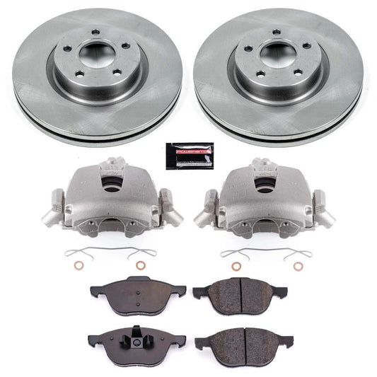 PowerStop OE front brake kit for Volvo C70 2006-2013, includes calipers and brake components, designed for reliable stopping performance.