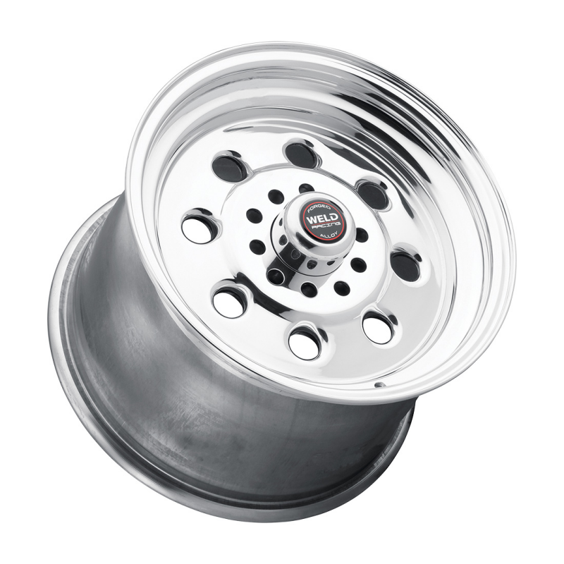 Weld Draglite forged wheel, 15x9 inches, polished finish, 5x114.3 bolt pattern, 6.5 inch backspacing, non-BL wheel design