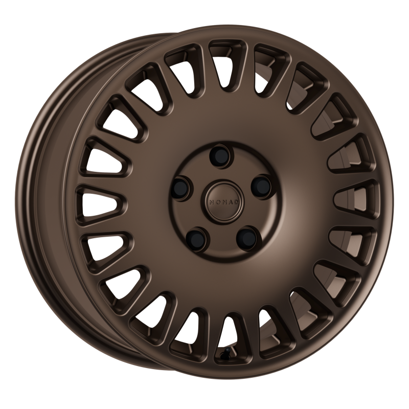 Nomad N503CO Sahara 15x7 inch forged wheel in dark bronze with 5x114.3 bolt pattern, 15mm offset, and 72.62mm bore.