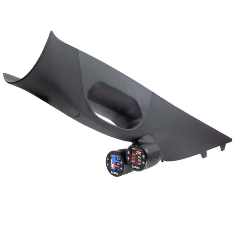 Banks Power Dodge RAM 1500 iDash Stealth Pod Mounts for dual gauge pods, showing sleek black gauge mounting system.