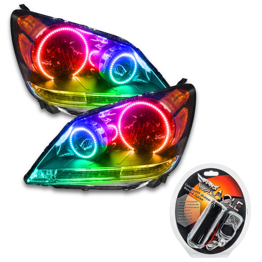 Oracle Lighting ColorSHIFT headlights for Honda Odyssey 2008-2010, featuring SMD LED technology with vibrant color-changing capabilities.