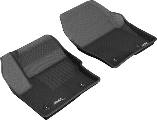 Black 3D MAXpider 2017-2019 MKC Kagu 1st row rubber floor mat with textured surface for SUV interior.