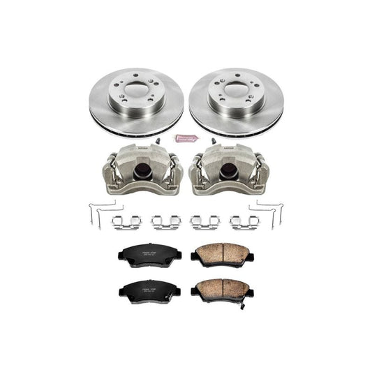 PowerStop OE brake kit with front calipers for 2006-2011 Honda Civic, includes brake rotors and hardware for reliable stopping power.