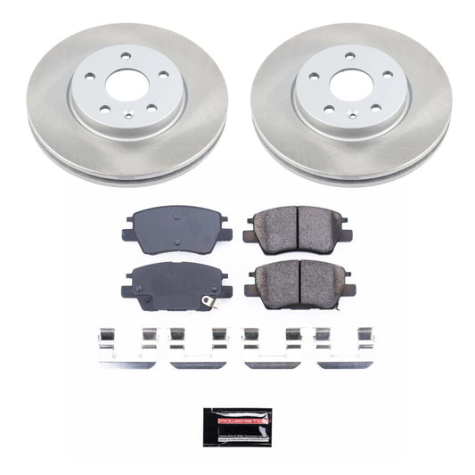 PowerStop front semi-coated brake rotor kit for Chevrolet Volt 2016-2019, performance blank brake rotors, automotive brake components