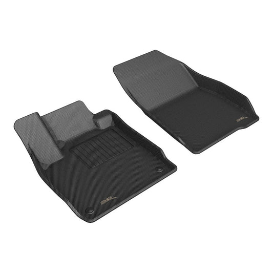 Black 3D MAXpider Kagu 1st row rubber floor mat for 2023-2024 Honda Accord with textured surface and custom fit.