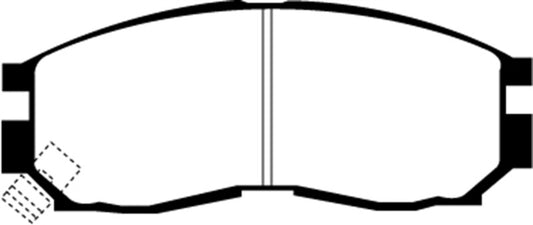 EBC Ultimax2 front brake pads for Chrysler Sebring Coupe 2.0, OE style, showing the brake pad shape and design.