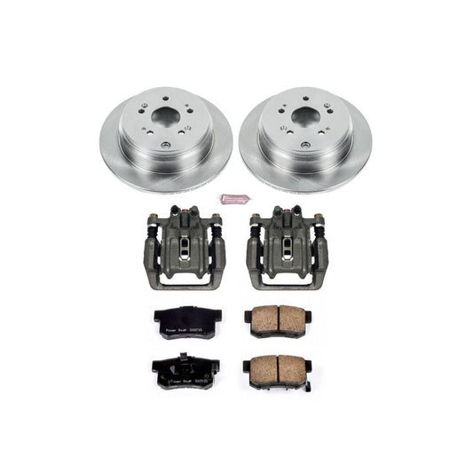 PowerStop rear brake kit with calipers for 2007-2011 Honda CR-V, OE-style brake components and assembly.