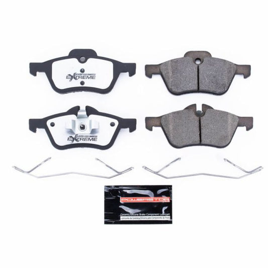 PowerStop Z26 performance front brake pads with hardware for Mini Cooper 2002-2008, designed for enhanced braking performance.
