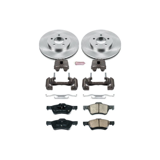 PowerStop Ford Escape front OE brake kit with calipers and brake rotors, designed for 2010-2012 models.