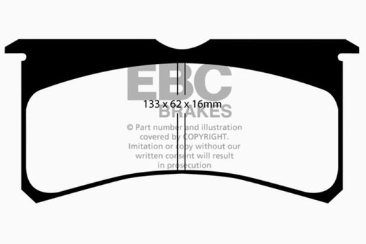 EBC Greenstuff 2000 Series performance brake pads for sporty driving, shown in the image with metallic backing and friction surface
