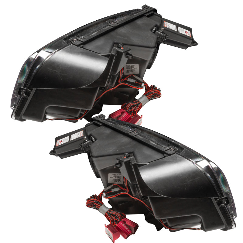 Oracle Dodge Charger SMD HL headlights with triple Halo and ColorSHIFT feature, showcasing the non-HID headlight design.