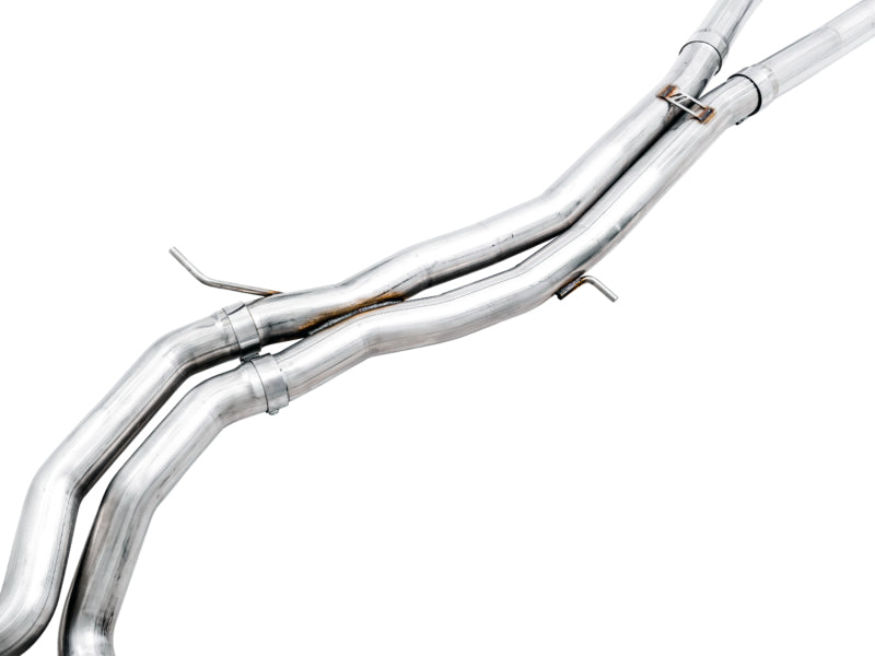 AWE Tuning Audi B9.5 RS 5 Coupe catback exhaust with non-resonated touring edition and RS-style diamond black tips.
