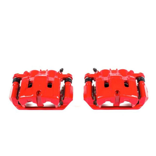 PowerStop front red brake calipers with brackets for Acura TL (2009-2014), performance brake calipers set, visible red finish