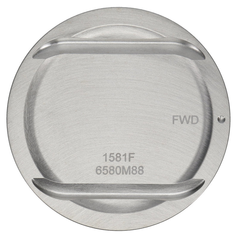 Wiseco neon-colored forged piston set for 4-cylinder turbo engines, includes pistons with 8.8:1 compression ratio and 1.236x88mm size